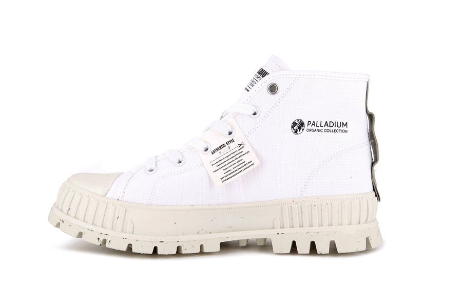 Palladium Pallashock Mid Organic Hvite | KYR7749SS