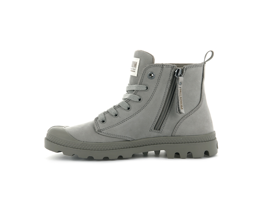 Palladium Pampa Hi Zip Nubuck Grå | FUI2250GD