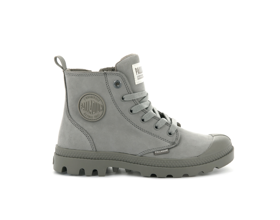 Palladium Pampa Hi Zip Nubuck Grå | FUI2250GD