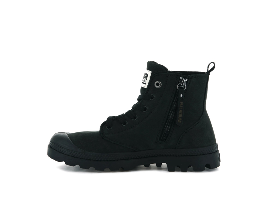 Palladium Pampa Hi Zip Nubuck Svarte | DFY783ZB