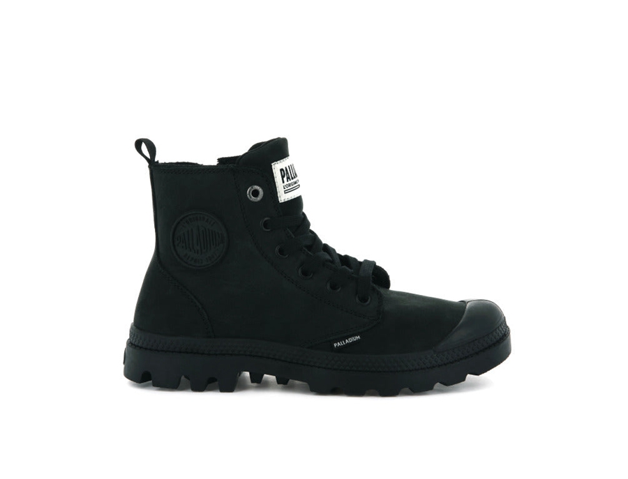 Palladium Pampa Hi Zip Nubuck Svarte | DFY783ZB