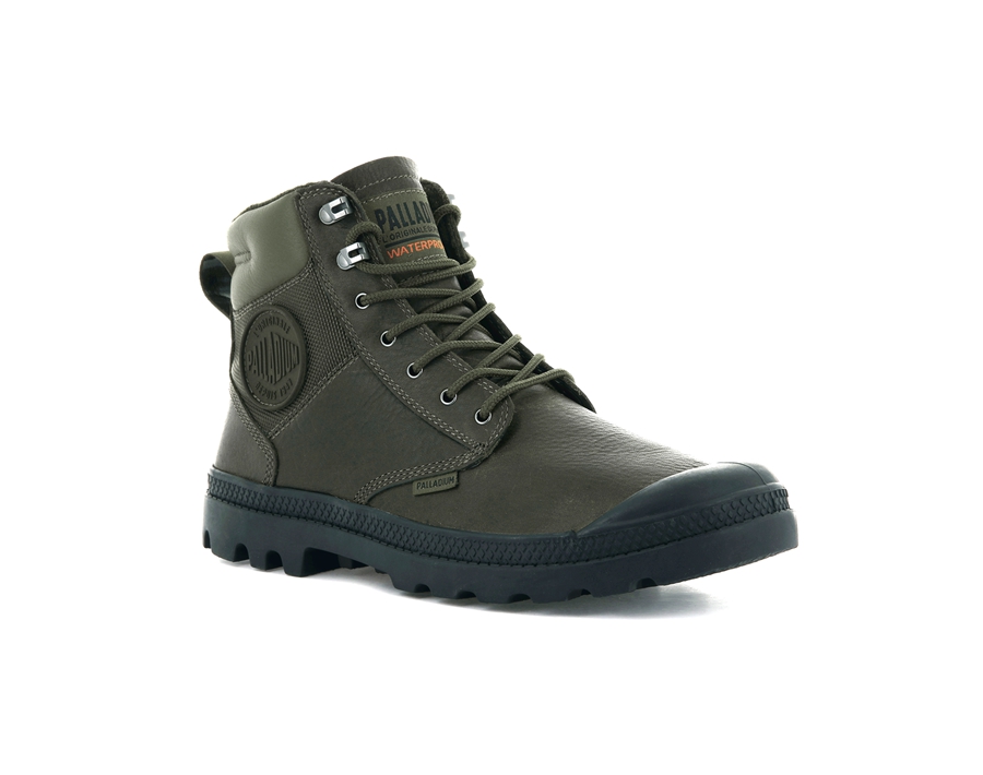 Palladium Pampa Shield Wp+ Lth Olivengrønne | JGI5789OZ