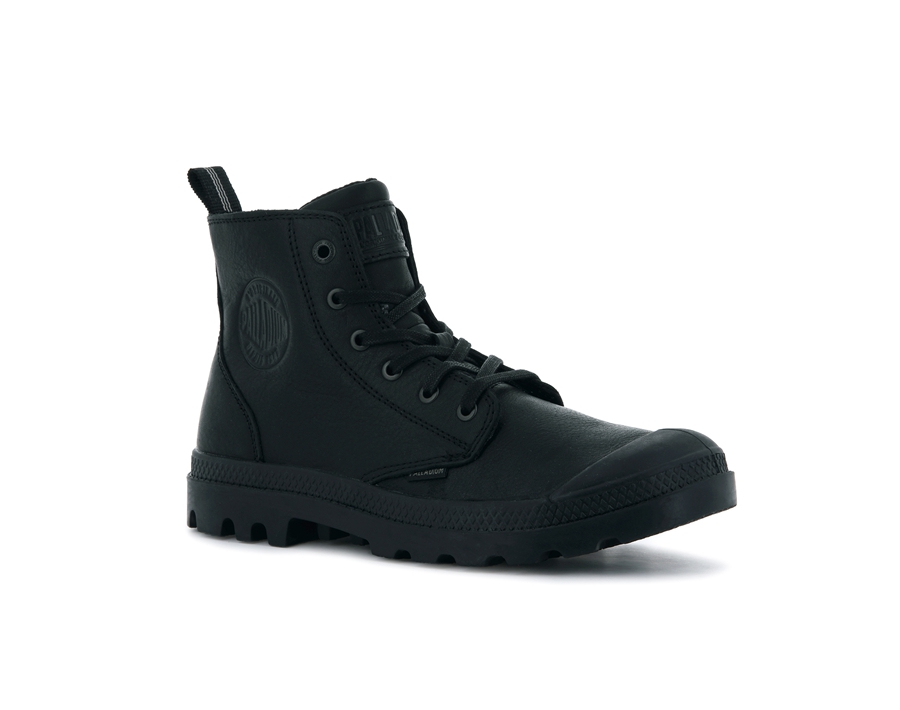 Palladium Pampa Zip Lær Ess Svarte | GGZ9824ZF