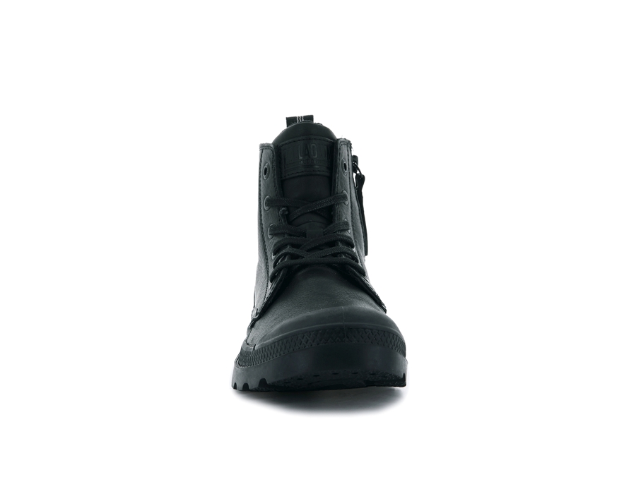 Palladium Pampa Zip Lær Ess Svarte | GGZ9824ZF