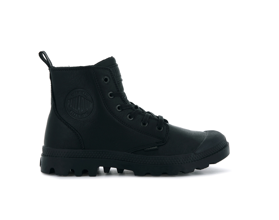 Palladium Pampa Zip Lær Ess Svarte | GGZ9824ZF